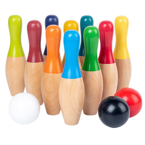 Wooden lawn bowling game - bowling,