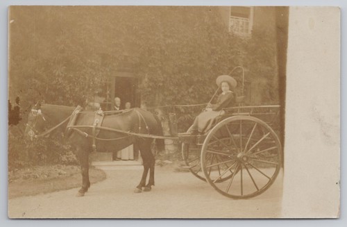 Rppc edwardian lady hat - rppc, in