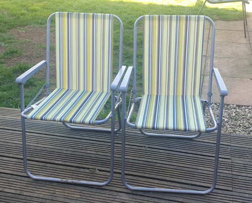 Retro deck chairs pair - retro, of