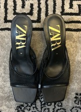 Zara Black Mesh Square-Toe