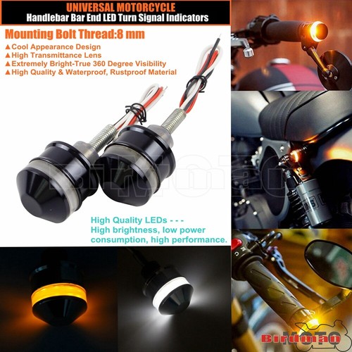 Motorbike black handlebar end - handlebar,