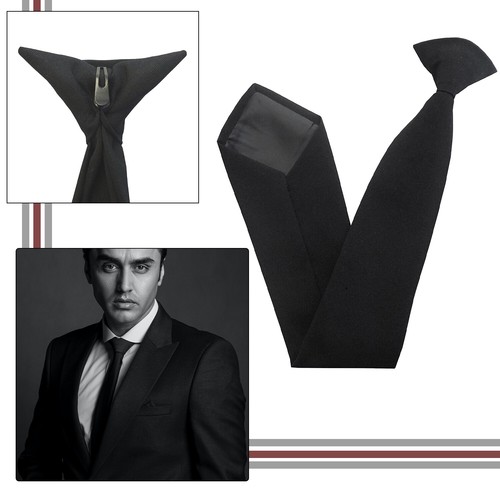 Black plain clip - black, tie