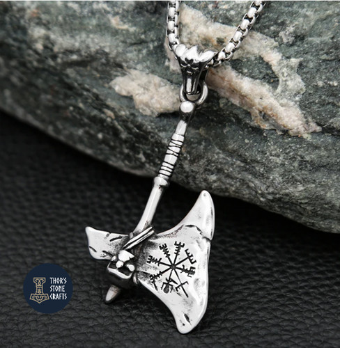 Viking bearded axe pendant - bearded,