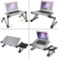 Folding Laptop Desk Table Bed Adjustable Portable Stand Tray Furniture With Fan
