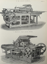 1870s Printing Press Print | Ingram Wharfedale Machine | Antique Industrial
