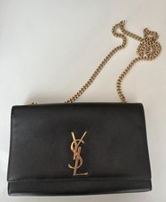 YSL Kate Chain Bag Medium Leather Shoulder Bag Black Gold Hardware
