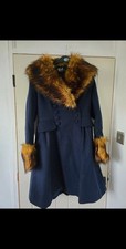 Hell Bunny Vintage Style Coat Size 12 Faux Fur