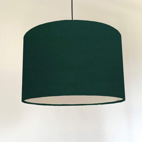 Green velvet drum lampshade/