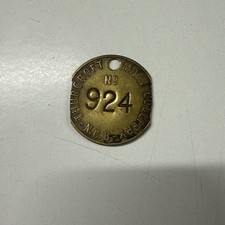 Vintage THURCROFT  Main COLLIERY PIT Brass Miners Check Tally Token.