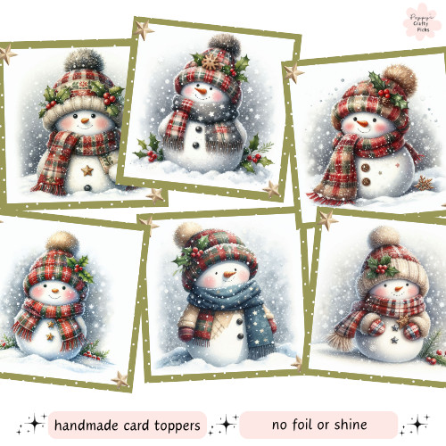 Cosy snowman card toppers - 6,