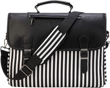 RAVUO Laptop Bag for Women, Water Resistant 15.6 inch Ladies Briefcase Black 