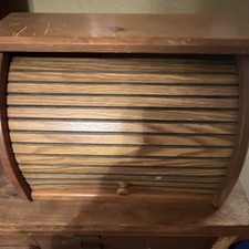 Vintage Oak Wooden Roll Top