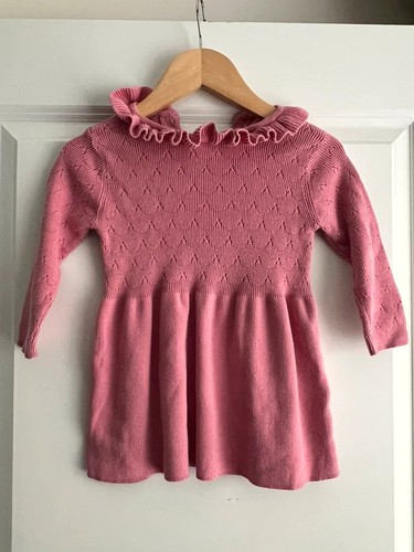 Pink knitted frill collar - m&s,
