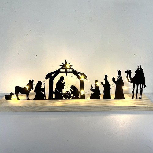 Metal nativity set christmas - metal,