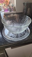 Vintage Duralex French Glass Bowl & Plate Set. Immaculate Condition No Chips