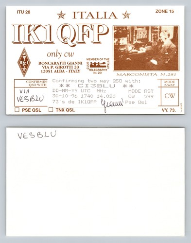 Ham radio qsl qso - radio, postcard