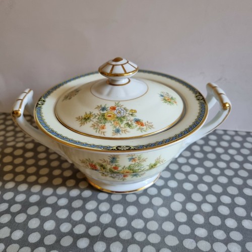 Vintage rose china lidded - "rose,
