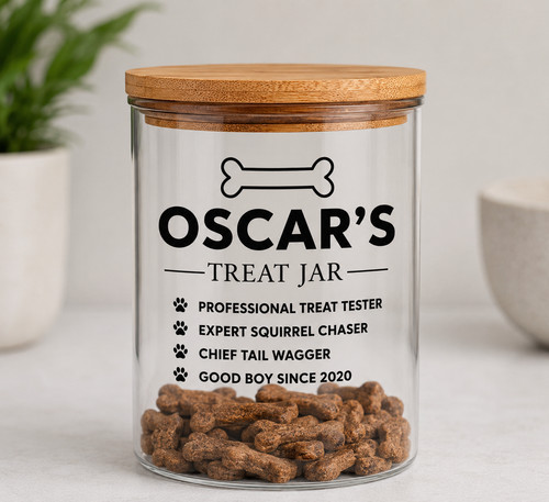 Personalised dog treat jar - dog,