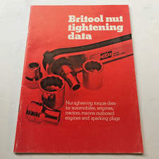 Britool Nut Tightening Data Book Torque Car 1970’s Morris Minor Ford Fiat VW MG