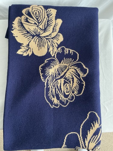Navy camel floral rose - floral, poncho