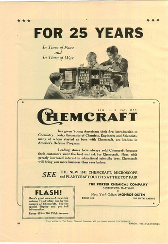 1941 paper chemcraft toy - ad,