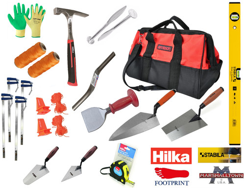 Bricklayer tools kit - bricklayer, level