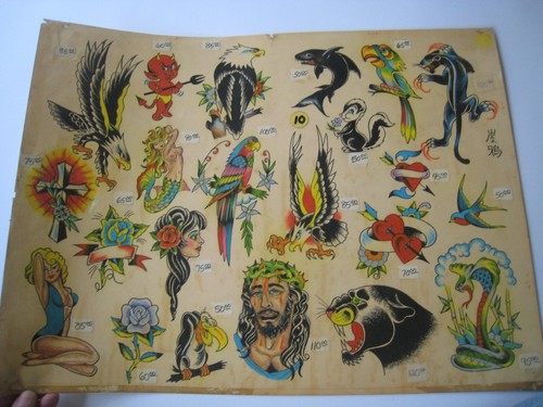 Vintage old tattoo - , flash