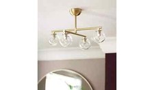 Habitat Chuck 4 Light Flush to Ceiling Light - Brushed Brass