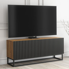 100cm Oak & Black TV Unit –
