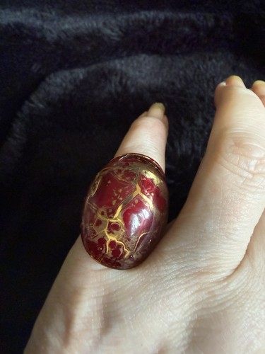 Large murano glass style ring - glass,