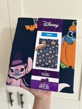 Asda Disney Halloween Stitch Reversible Duvet Set King Size 2 Pillow Cases BNWT