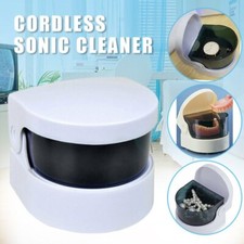 Mini Ultrasonic Cleaner Denture Cleaning Vibration Bath Battery Operated Case