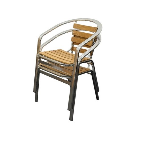 Ash aluminium bistro chairs - aluminium,