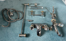 Chrome Gold Coloured Trim& Glass Golf Ball-Bathroom Tap & Accessory Set £800 new