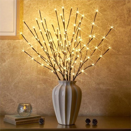 6pk lighted branches - lighted, brown