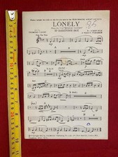 Vintage Sheet Music 'Lonely' From The Film Band Of Thieves For Eb Baritone Sax