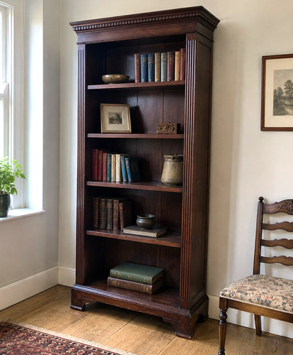 Mahogany open bookcase - mahogany,