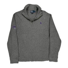 Furman University Polo By Ralph Lauren 1/4 Zip - Large Grey Cotton
