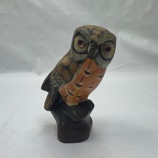 Unbranded Hand-Painted Ceramic Owl Figurine Ornament Brown