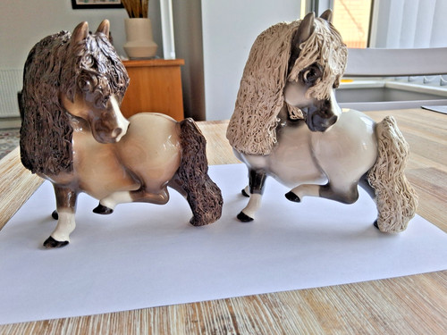Ceramic cheval ponies - cheval, with