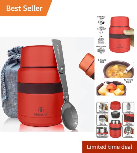 Portable red food flask - food,