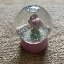 Small Pink Flamingo glitter Snow Globe