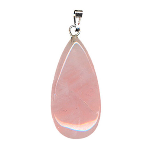 Rose quartz briolette pendant - quartz,