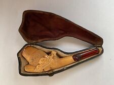 CARVED MEERSCHAUM PIPE, AMBER