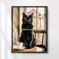 Black cat coffee - black,
