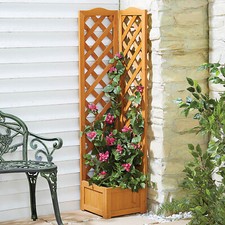 Raised wooden corner - wooden, trellis