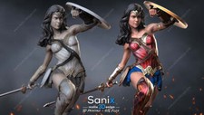 Wonder woman statue 3d - woman,