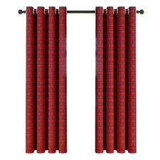 Christmas Curtains Eyelet Plaid Red Green Curtains Drapes Ready Made Party Decor