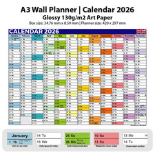 2026 A3 Wall Calendar Planner