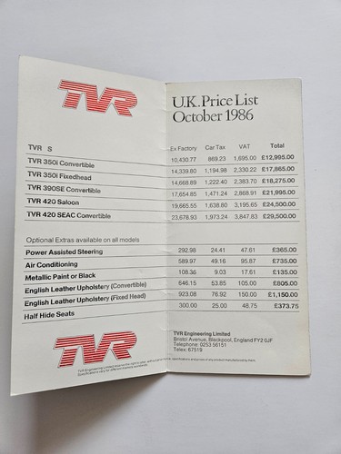 Tvr 350i 390 - 350i, price